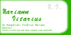 mariann vitarius business card