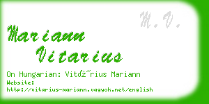 mariann vitarius business card